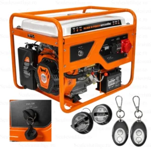 Generator de curent RURIS R-POWER GE5500RC ? 5500W, 3 faze, motor 13CP, pornire electrica, telecomanda, AVR, monofazic