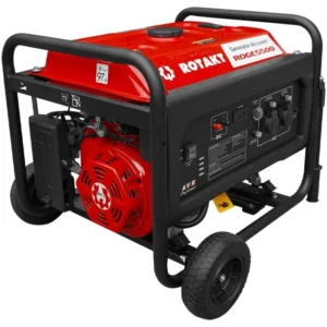 Generator curent Rotakt ROGE5500 putere 5.5 kW 230V benzina pornire manuala AVR roti transport rezervor 25 L