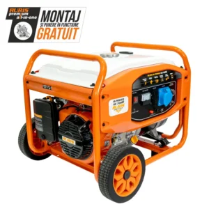 Generator de curent RURIS R-Power GE7000, motor General Engine, benzina, 420 CC, 4T, 13 CP, putere maxima 6500 W, cadru, roti deplasare